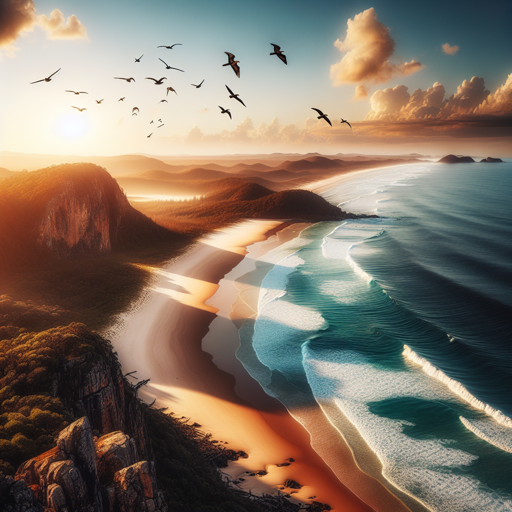 Abstract coastal marketing vision representing digital growth and AI business automation