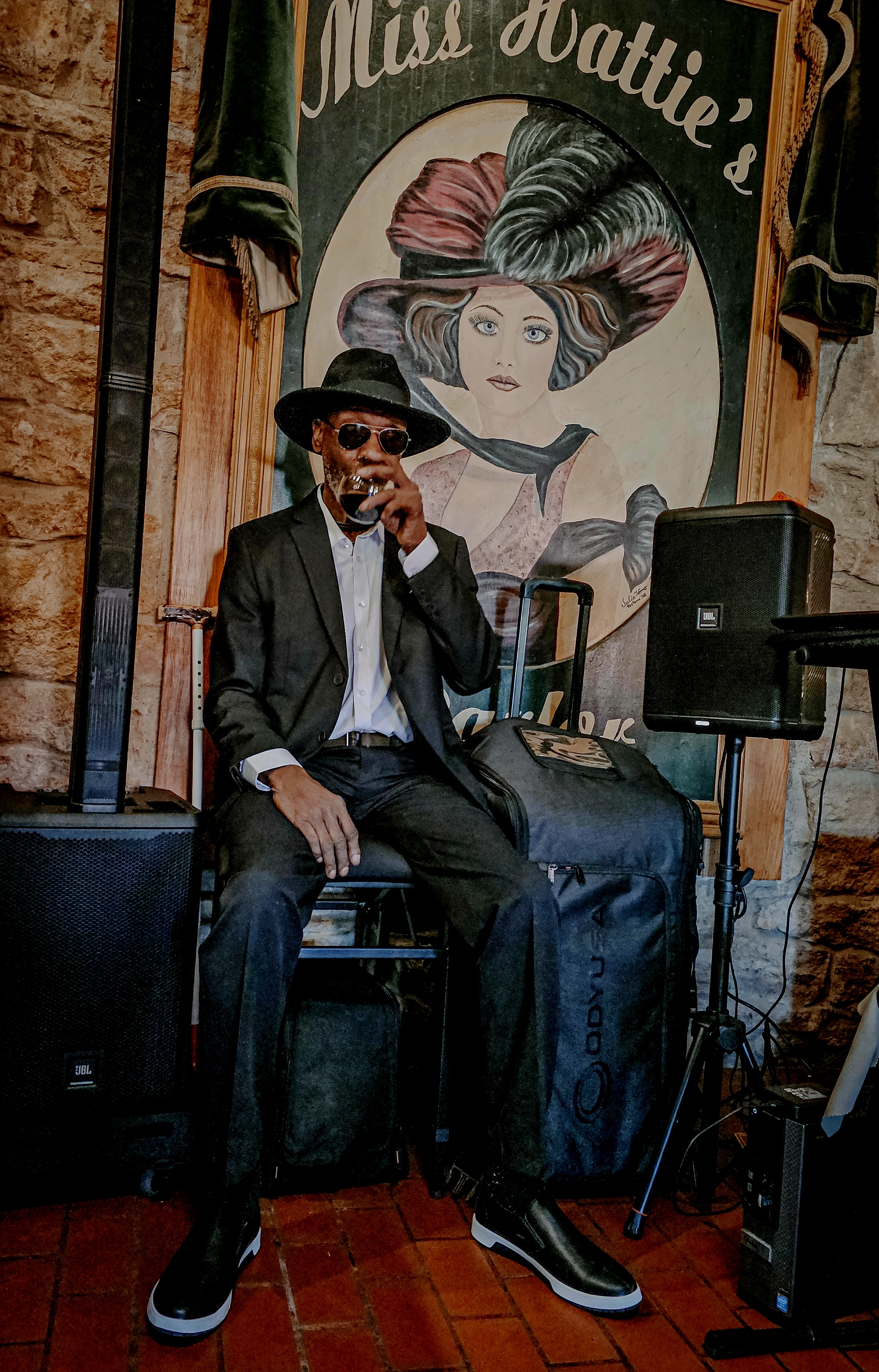 A musician resting between creative sessions, symbolizing reflection and focus